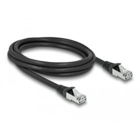   Delock RJ45 hálózati kábel Cat.6A S/FTP PUR kültéri 1 m fekete (DL-80134)
