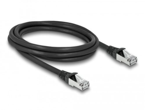 Delock RJ45 hálózati kábel Cat.6A S/FTP PUR kültéri 1 m fekete
