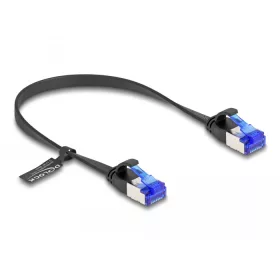   Delock RJ45 lapos patch kábel apa - apa Cat.6A flexibilis 0,25 m fekete (DL-80172)