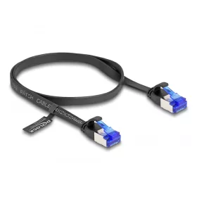   Delock RJ45 lapos patch kábel apa - apa Cat.6A flexibilis 0,5 m fekete (DL-80174)