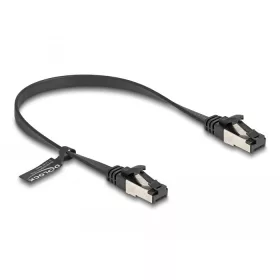   Delock RJ45 lapos patch kábel apa - apa Cat.8.1 flexibilis 0,25 m fekete (DL-80177)