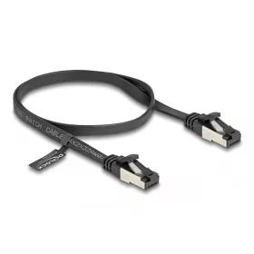   Delock RJ45 lapos patch kábel apa - apa Cat.8.1 flexibilis 0,5 m fekete (DL-80178)