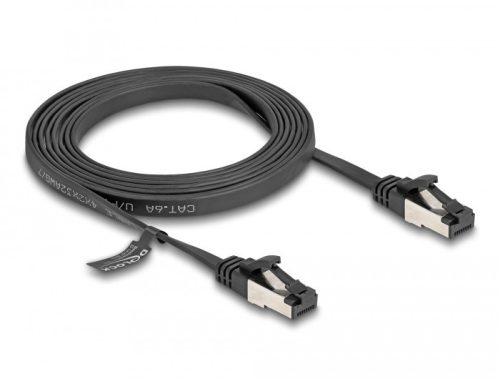 Delock RJ45 lapos patch kábel apa - apa Cat.8.1 flexibilis 2 m fekete