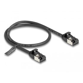   Delock RJ45 kábel apa - apa Cat.8.1 flexibilis 0,5 m fekete (DL-80182)