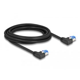   Delock RJ45 hálózati kábel Cat.6A S/FTP balra hajló 3 m fekete (DL-80212)