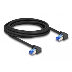   Delock RJ45 hálózati kábel Cat.6A S/FTP jobbra hajló 3 m fekete (DL-80216)
