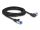 Delock RJ45 hálózati kábel Cat.6A S/FTP egyenes / balra hajló 3 m fekete (DL-80220)