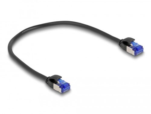 Delock RJ45 hálózati kábel Cat.6A S/FTP vékony 0,25 m fekete