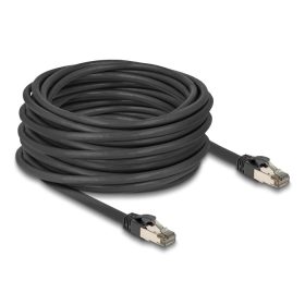   Delock RJ45 hálózati kábel Cat.6A U/FTP ultrahajlékony belső fém borítással 15 m, fekete (DL-80245)