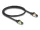 Delock RJ45 hálózati kábel Cat.6A apa - apa S/FTP fekete 50 cm - Cat.7 nyers kábellel, mely alkalmas bel- és kültéri használatra (DL-80247)
