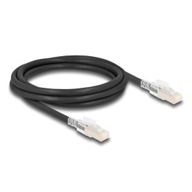   Delock RJ45 hálózati kábel Cat.6A S/FTP biztonsági klipsz csomaggal 2 m fekete (DL-80256)