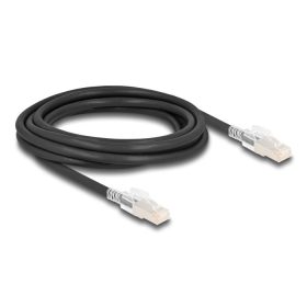   Delock RJ45 hálózati kábel Cat.6A S/FTP biztonsági klipsz csomaggal 3 m fekete (DL-80257)