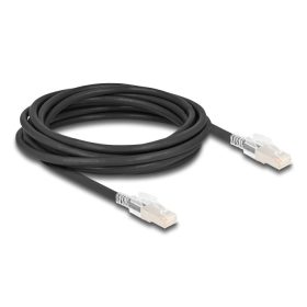   Delock RJ45 hálózati kábel Cat.6A S/FTP biztonsági klipsz csomaggal 5 m fekete (DL-80258)