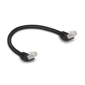   Delock RJ45 hálózati kábel Cat.6A S/FTP 45  fokban felfelé hajló 0,25 m fekete (DL-80259)