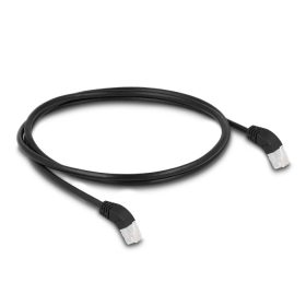   Delock RJ45 hálózati kábel Cat.6A S/FTP 45  fokban felfelé hajló 1 m fekete (DL-80269)
