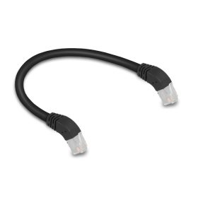   Delock RJ45 hálózati kábel Cat.6A S/FTP 45  fokban lefelé hajló 0,25 m fekete (DL-80273)