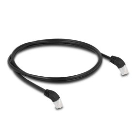   Delock RJ45 hálózati kábel Cat.6A S/FTP 45  fokban lefelé hajló 1 m fekete (DL-80275)
