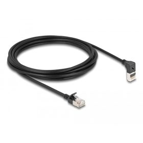   Delock RJ45 hálózati kábel Cat.6A S/FTP vékony 90  fokban felfelé hajló / egyenes 3 m fekete (DL-80289)