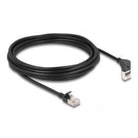   Delock RJ45 hálózati kábel Cat.6A S/FTP vékony 90  fokban felfelé hajló / egyenes 5 m fekete (DL-80290)
