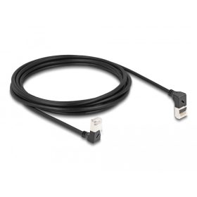   Delock RJ45 hálózati kábel Cat.6A S/FTP vékony 90  fokban felfelé / lefelé hajló 3 m fekete (DL-80295)