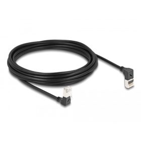   Delock RJ45 hálózati kábel Cat.6A S/FTP vékony 90  fokban felfelé / lefelé hajló 5 m fekete (DL-80296)