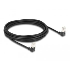  Delock RJ45 hálózati kábel Cat.6A S/FTP vékony 90  fokban lefelé / lefelé hajló 5 m fekete (DL-80302)