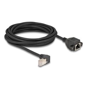   Delock Hálózat bővítő kábel S/FTP RJ45 apa 90  hajlított - RJ45 beépített anya Cat.6A 5 m fekete (DL-80314)