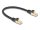 Delock RJ45 hálózati kábel fonott borítással Cat.6A S/FTP apa - apa 0,25 m fekete