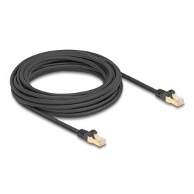   Delock RJ45 hálózati kábel fonott borítással Cat.6A S/FTP apa - apa 7,5 m fekete (DL-80321)
