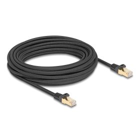   Delock RJ45 hálózati kábel fonott borítással Cat.6A S/FTP apa - apa 10 m fekete (DL-80322)