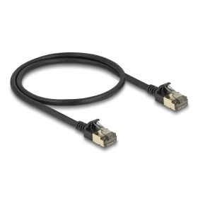   Delock RJ45 hálózati kábel Cat.8.1 F/FTP Slim Pro 0,5 m, fekete (DL-80338)