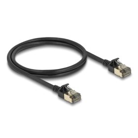   Delock RJ45 hálózati kábel Cat.8.1 F/FTP Slim Pro 1 m, fekete (DL-80339)