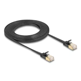   Delock RJ45 hálózati kábel Cat.6A apa - apa robosztus csatlakozóval és Cat.7 nyers lapos kábellel U/FTP 3 m, fekete (DL-80347)