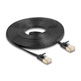   Delock RJ45 hálózati kábel Cat.6A apa - apa robosztus csatlakozóval és Cat.7 nyers lapos kábellel U/FTP 5 m, fekete (DL-80348)