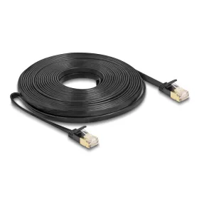   Delock RJ45 hálózati kábel Cat.6A apa - apa robosztus csatlakozóval és Cat.7 nyers lapos kábellel U/FTP 10 m, fekete (DL-80350)