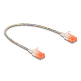   Delock RJ45 hálózati kábel Cat.6A U/UTP vékony 0,3 m áttetsző (DL-80351)