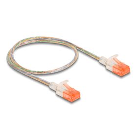   Delock RJ45 hálózati kábel Cat.6A U/UTP vékony 0,5 m áttetsző (DL-80352)
