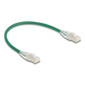   Delock RJ45 hálózati kábel Cable Cat.6A apa   apa hajlított csatlakozóval U/FTP Slim 0,3 m, zöld (DL-80363)