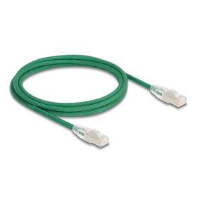   Delock RJ45 hálózati kábel Cable Cat.6A apa   apa hajlított csatlakozóval U/FTP Slim 2 m, zöld (DL-80366)