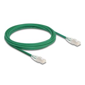   Delock RJ45 hálózati kábel Cable Cat.6A apa   apa hajlított csatlakozóval U/FTP Slim 3 m, zöld (DL-80367)