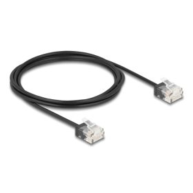   Delock RJ45 hálózati kábel Cat.6 UTP ultra vékony 2 m, fekete (DL-80372)