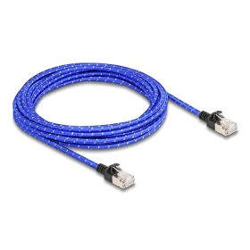   Delock RJ45 hálózati kábel fonott borítással Cat.6A U/FTP Slim, 5 m, kék (DL-80380)
