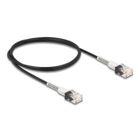   Delock RJ45 hálózati kábel dupla hajlítás védelemmel Cat.6A UTP Slim 1 m, fekete (DL-80389)