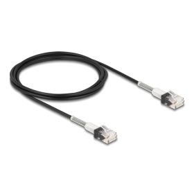   Delock RJ45 hálózati kábel dupla hajlítás védelemmel Cat.6A UTP Slim 2 m, fekete (DL-80390)