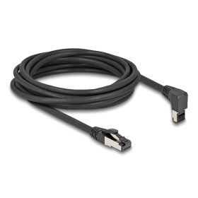   Delock RJ45 hálózati kábel Cat.8.1 S/FTP 90  fokban felfelé hajló / egyenes 5 m fekete (DL-80397)