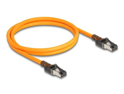 Delock RJ45 hálózati kábel USB Type-C  porttal megtalálási, önazonosítási funkcióval Cat.6A S/FTP 1 m narancssárga