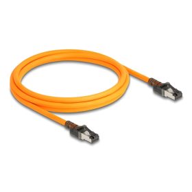   Delock RJ45 hálózati kábel USB Type-C  porttal megtalálási, önazonosítási funkcióval Cat.6A S/FTP 2 m narancssárga (DL-80408)