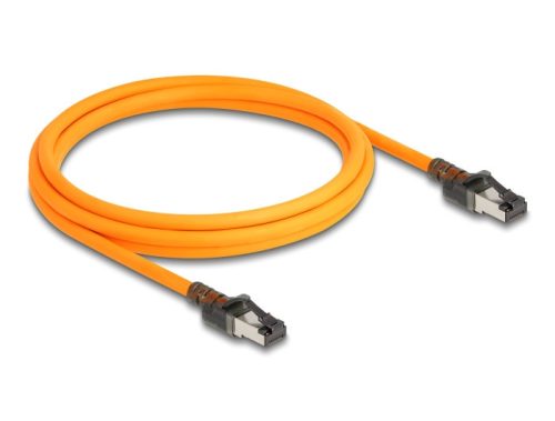 Delock RJ45 hálózati kábel USB Type-C  porttal megtalálási, önazonosítási funkcióval Cat.6A S/FTP 2 m narancssárga