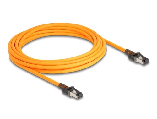 Delock RJ45 hálózati kábel USB Type-C  porttal megtalálási, önazonosítási funkcióval Cat.6A S/FTP 5 m narancssárga