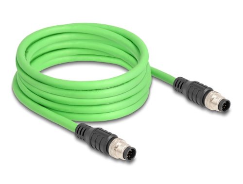 Delock Kábel M12 A kódolt 8 tűs apa - apa PUR (TPU) 5 m